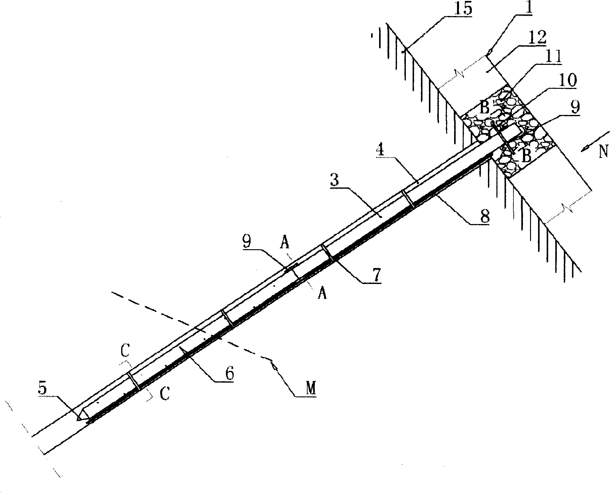 Slant grouting control steel anchor pipe frame and construction method thereof