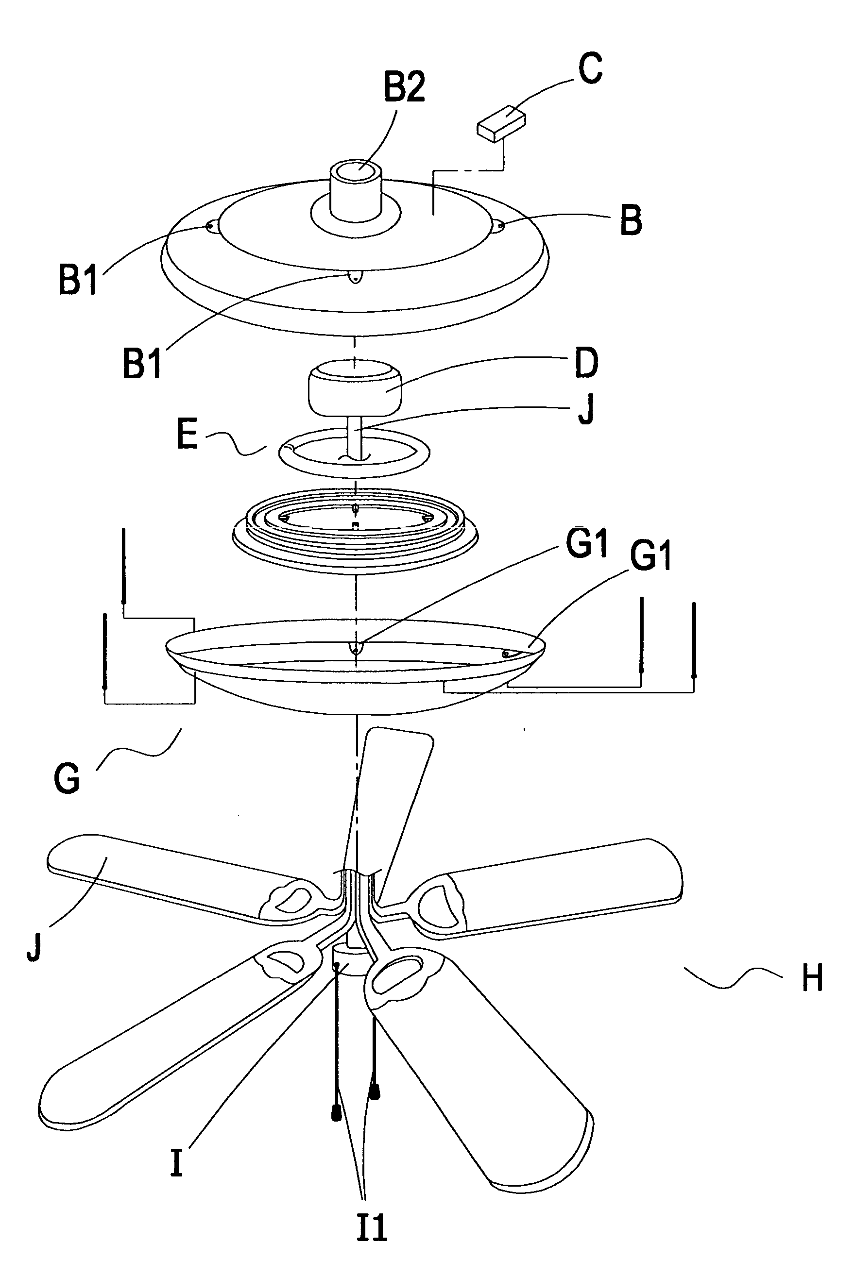 Ceiling fan with sterilizing and air cleaner device