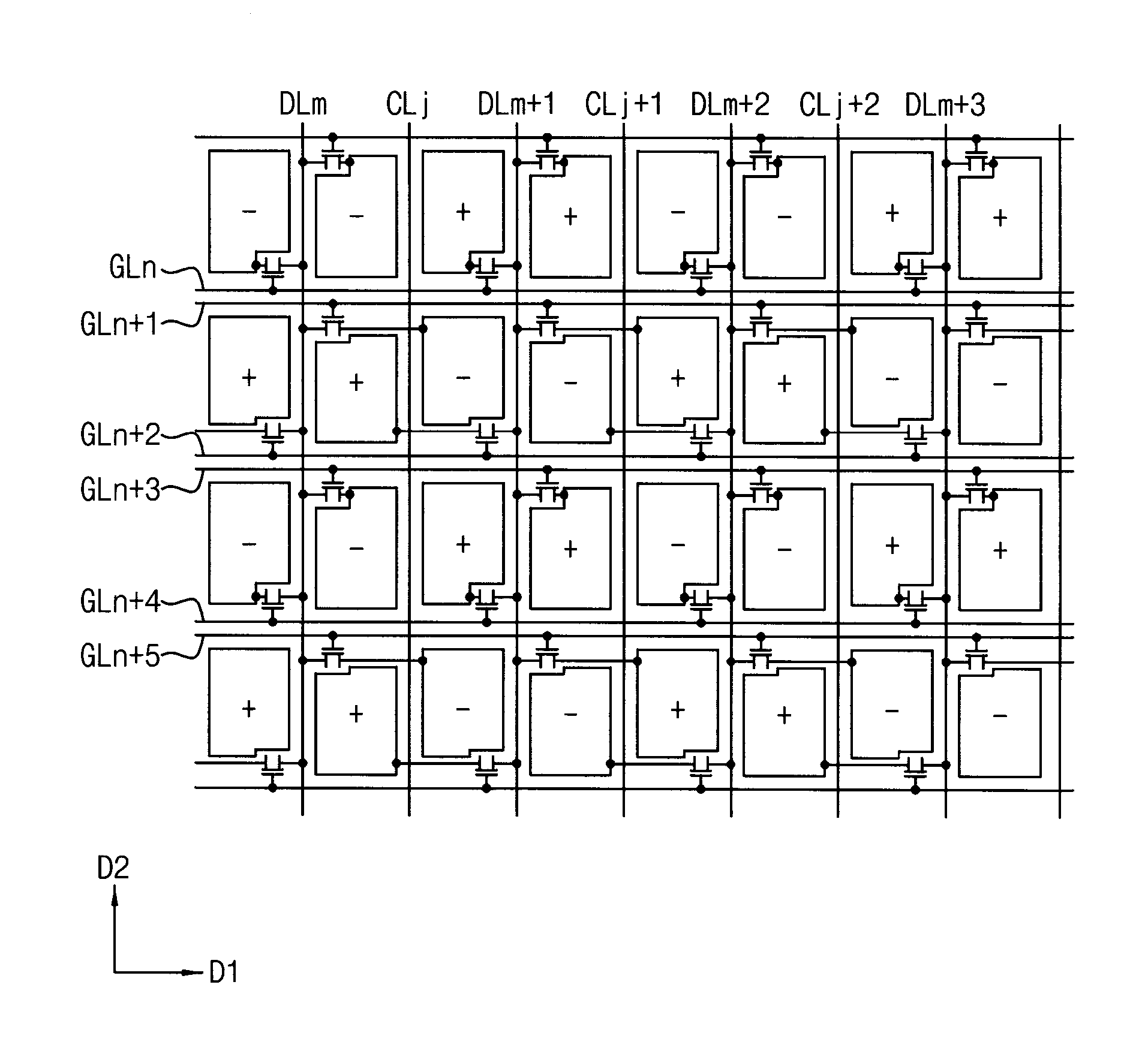 Display device having higher aperture ratio and lower power consumption