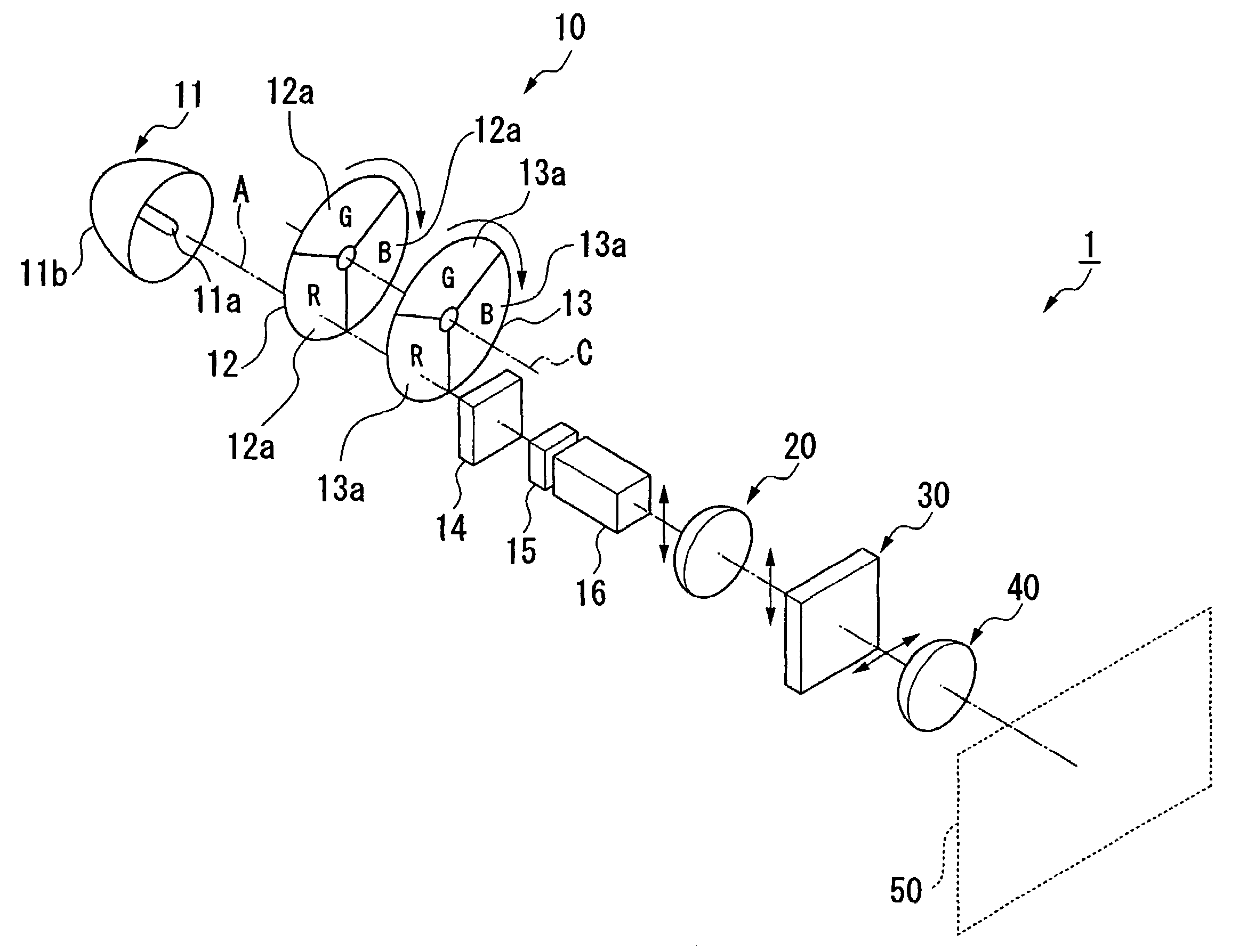 Field sequential lighting device and image projecting device
