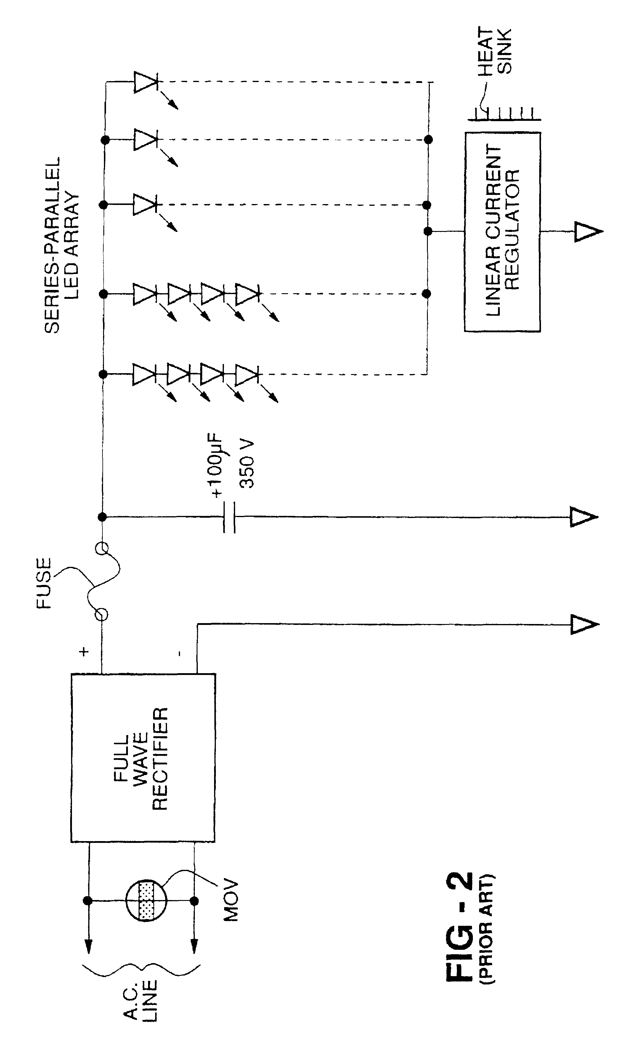 Power supply for light emitting diode array