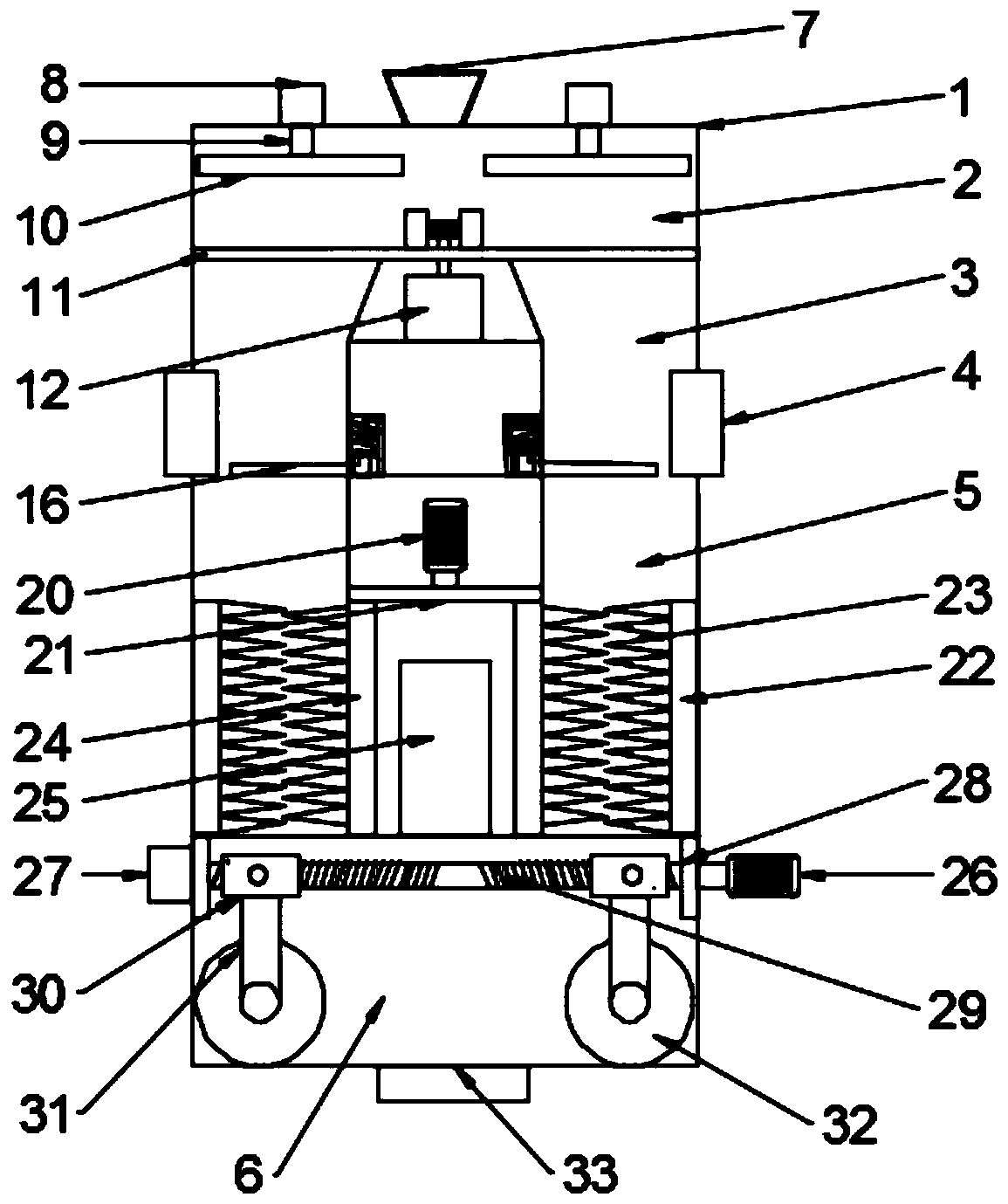 A solid chemical reagent drying and rolling device