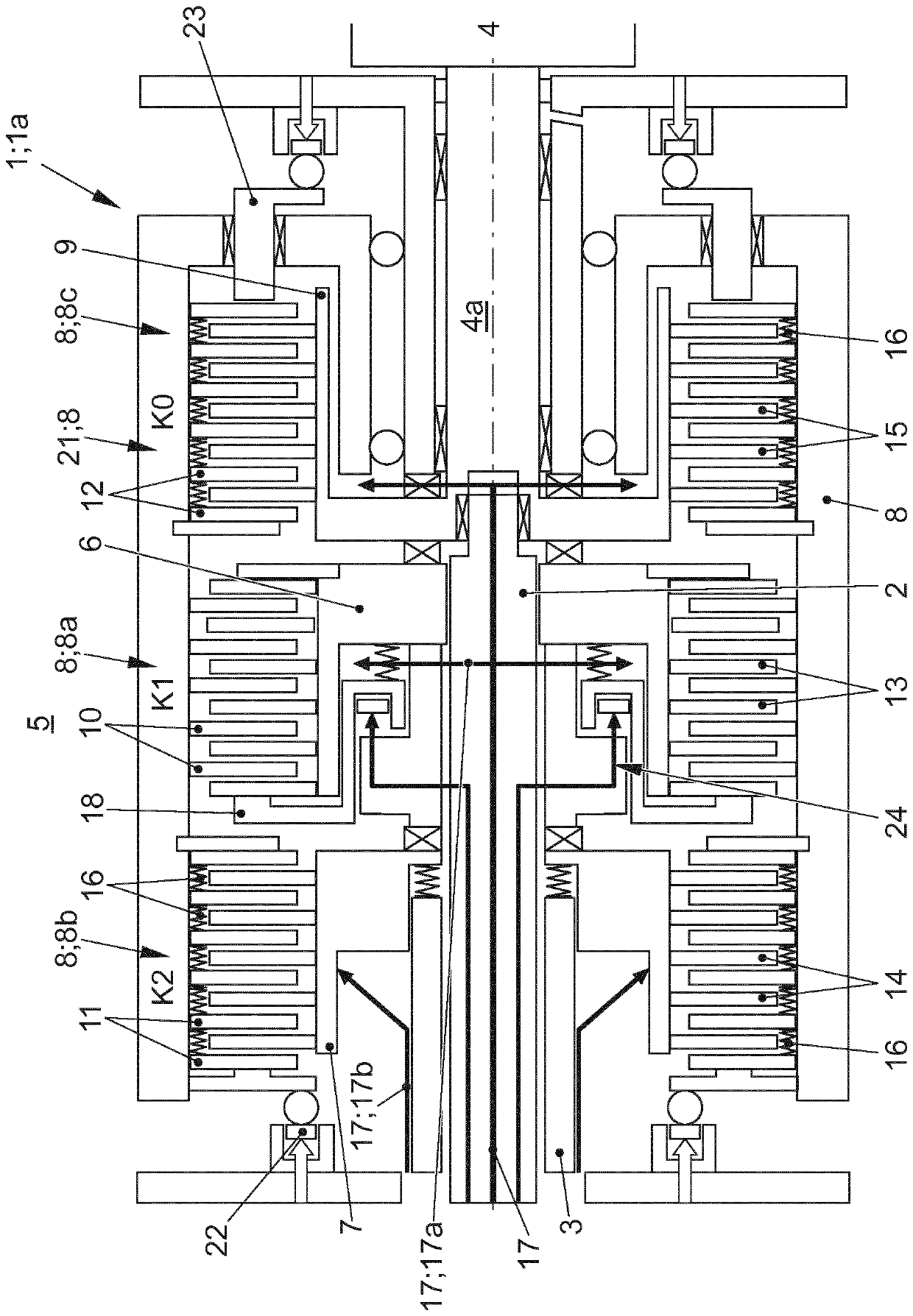 Multiple clutch for a motor vehicle, particularly for a hybrid drive of a motor vehicle