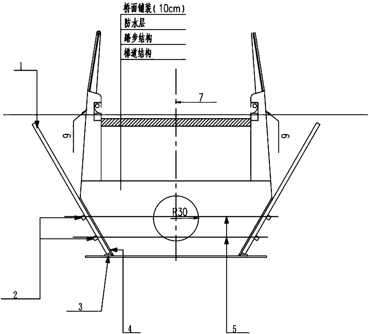 Forming method of arc-shaped box girder formwork