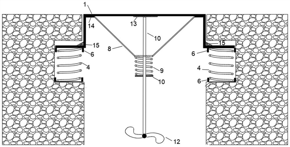 Magnetic suspension buffering and damping well lid based on cooperative energy dissipation of elastic force and electromagnetic repulsive force and using method