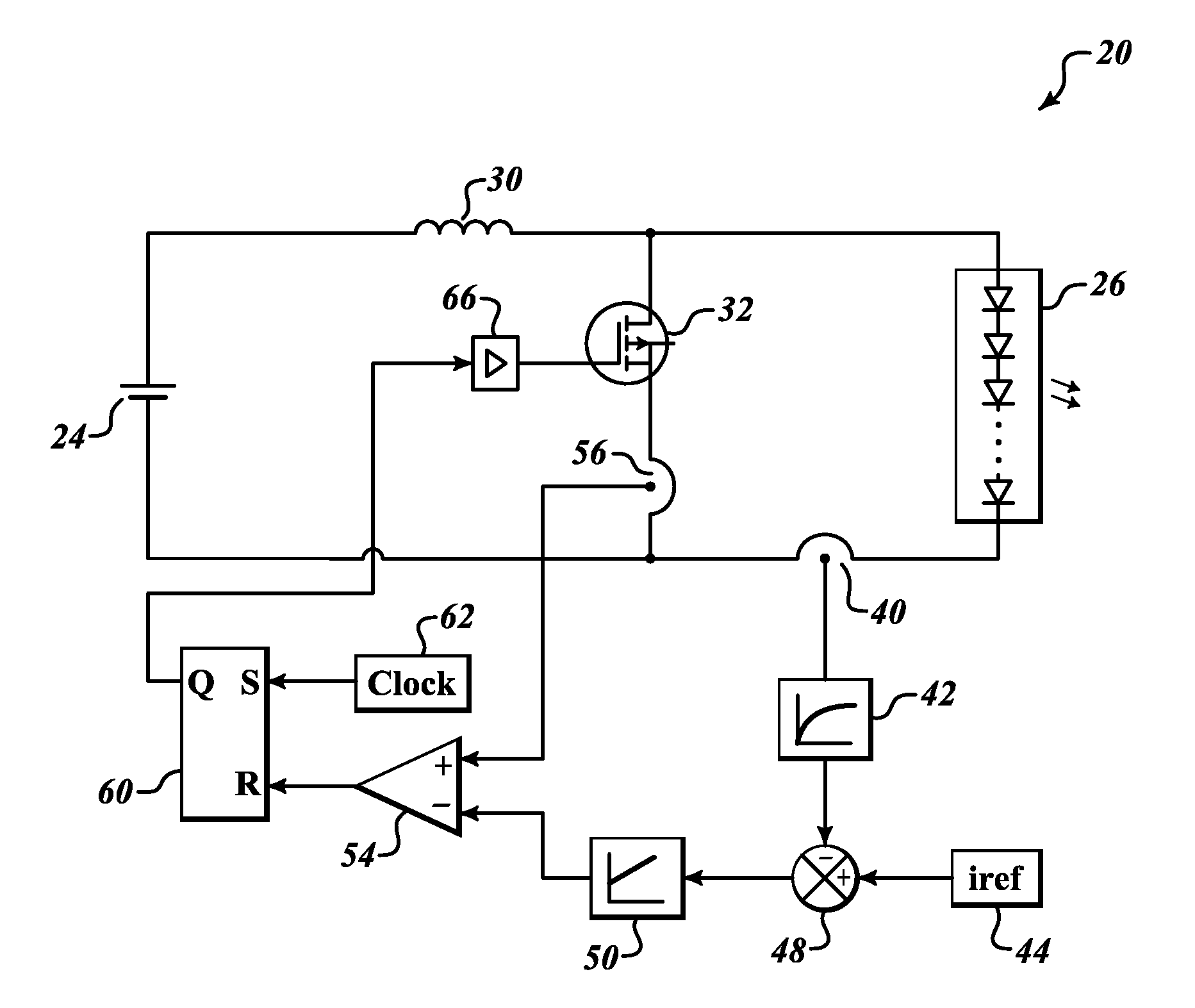 Optimal power supply topologies for switched current-driven LEDs