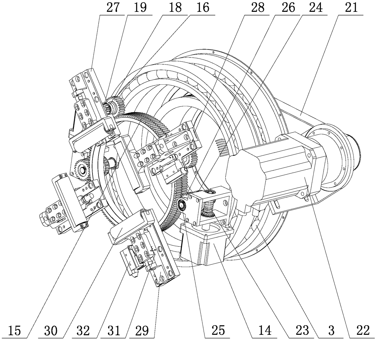 An automatic centering electric rotary chuck