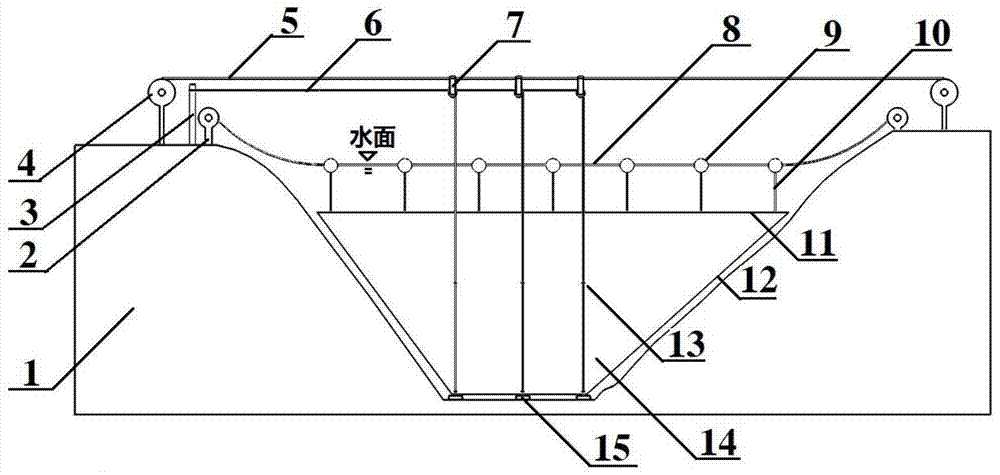 A pontoon type waterproof curtain device