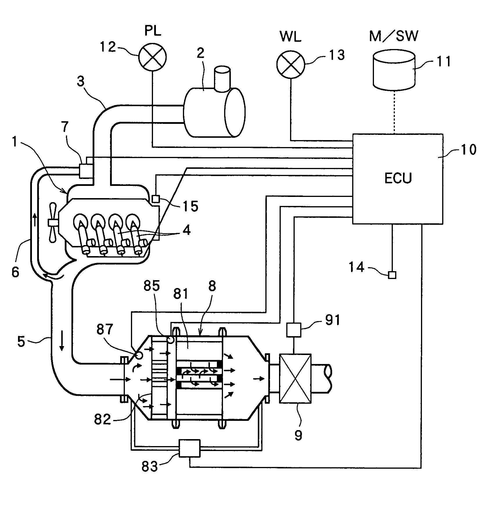 Device for purifying the exhaust gases of diesel engines