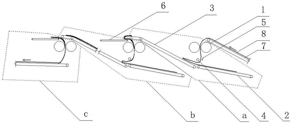 Automatic reciprocating double-layer folding device for dough and laminating continuous production line