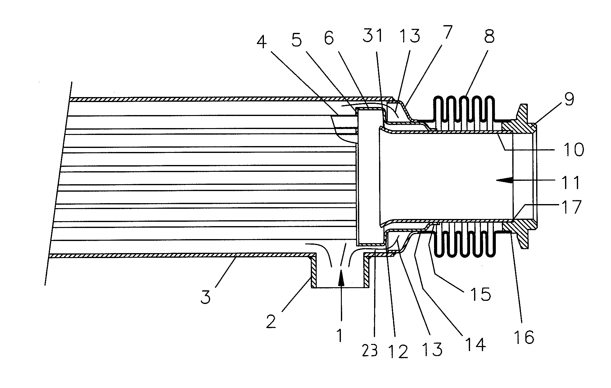 Exhaust gas inlet structure of an exhaust gas recirculation cooler
