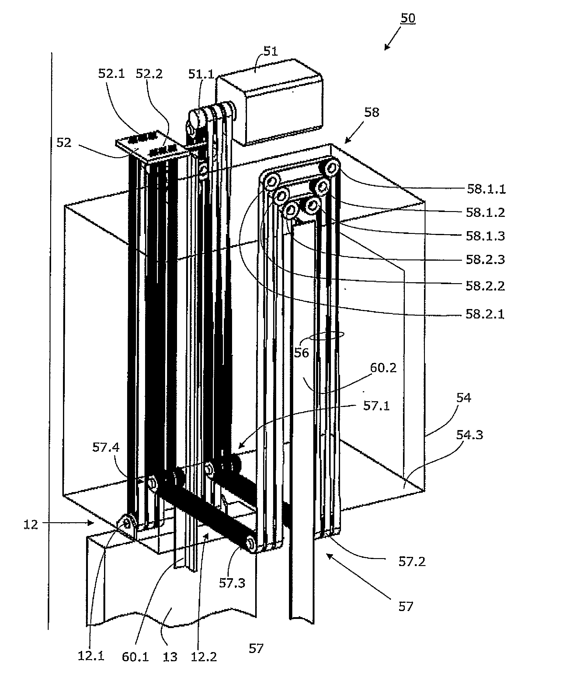 Elevator and Pulley Assembly for Use in an Elevator