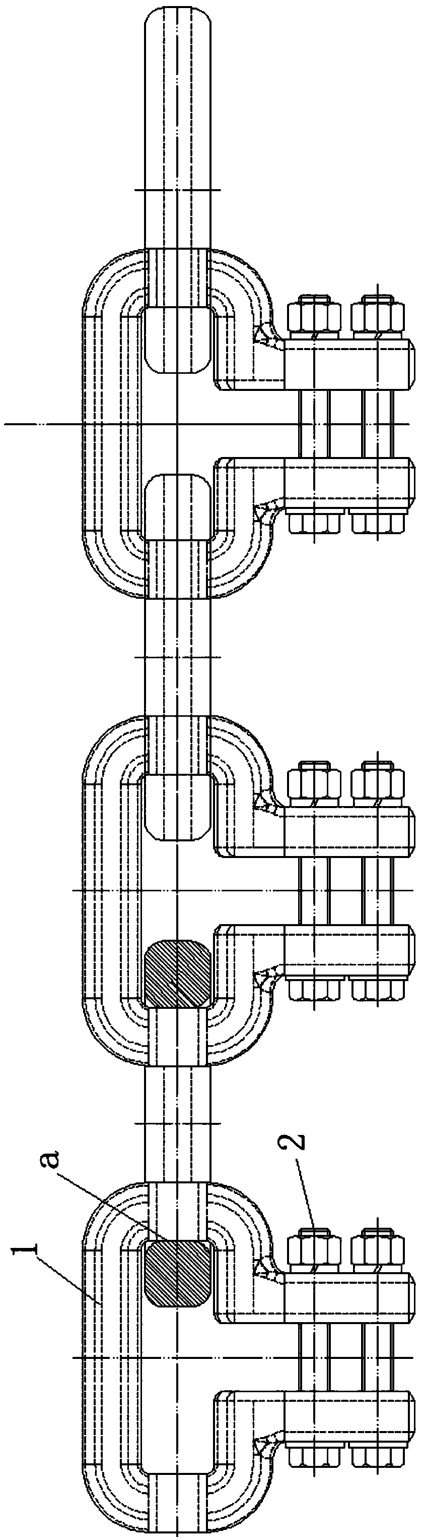 Medical drug material conveying omega-shaped double bolt closed transmission system