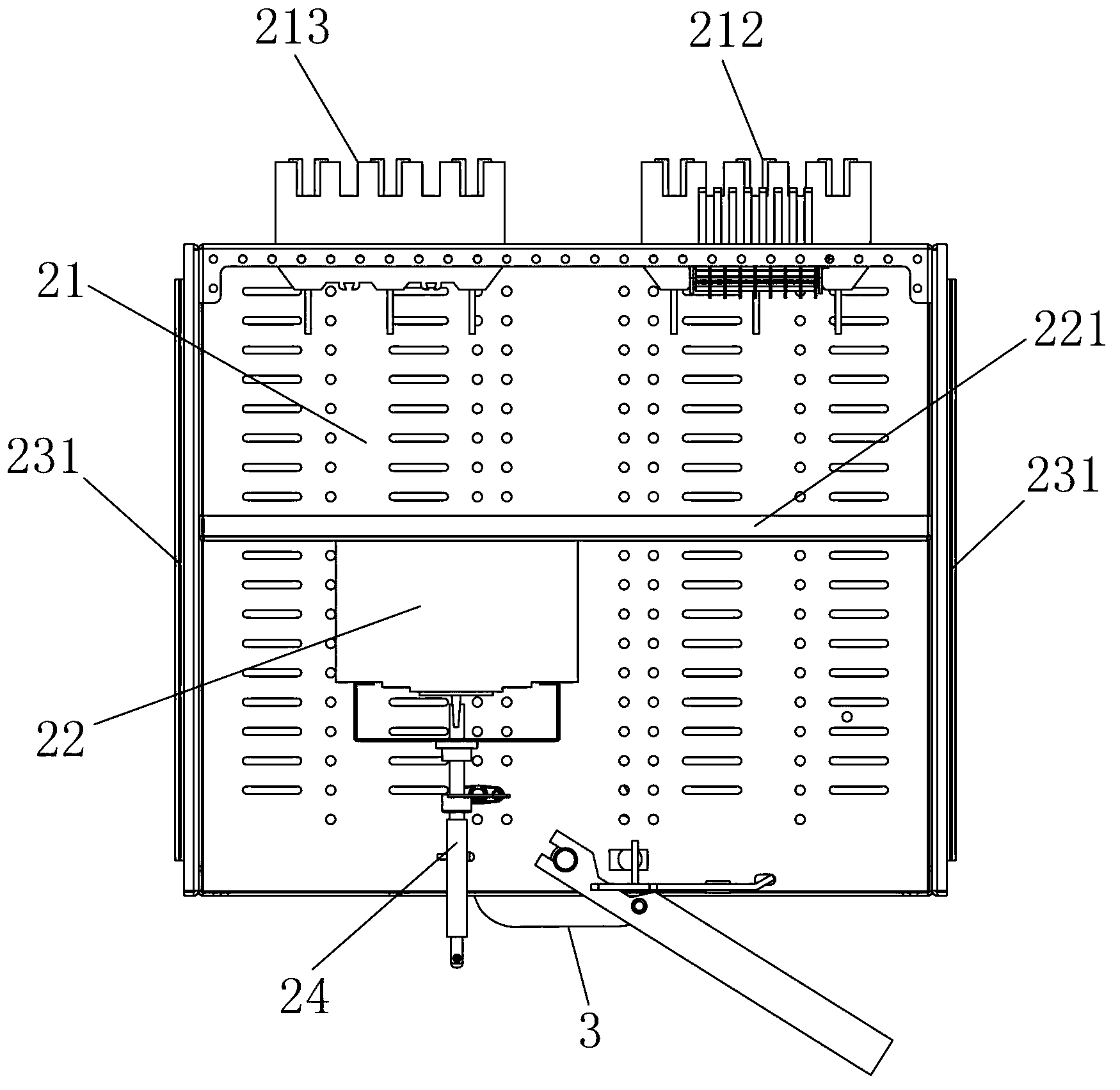 Extraction type function unit for switch cabinet