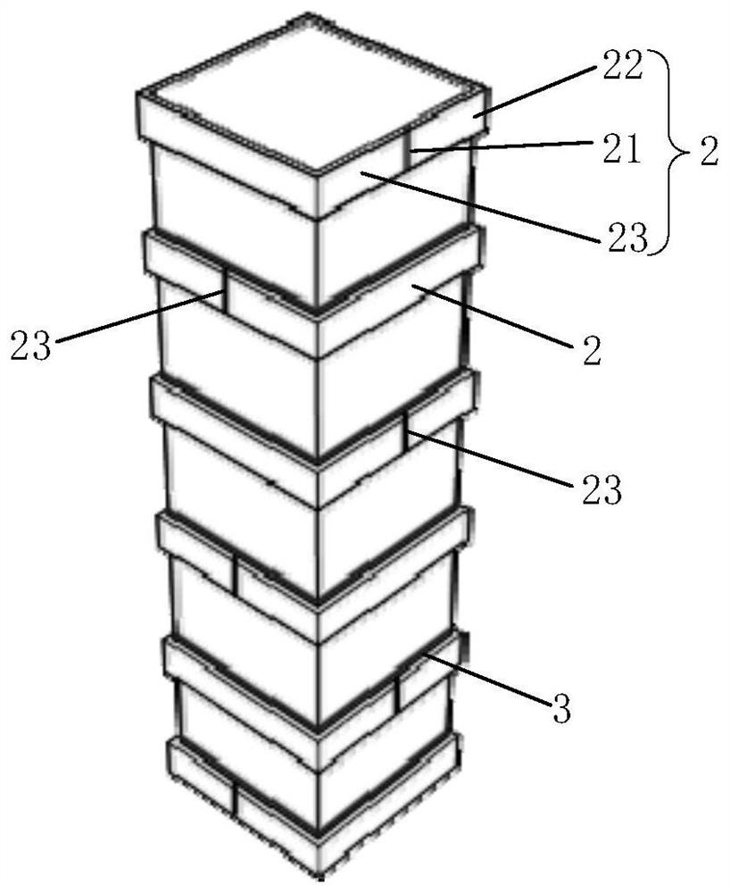 Reinforcing method and structure for improving axial compression performance of concrete column