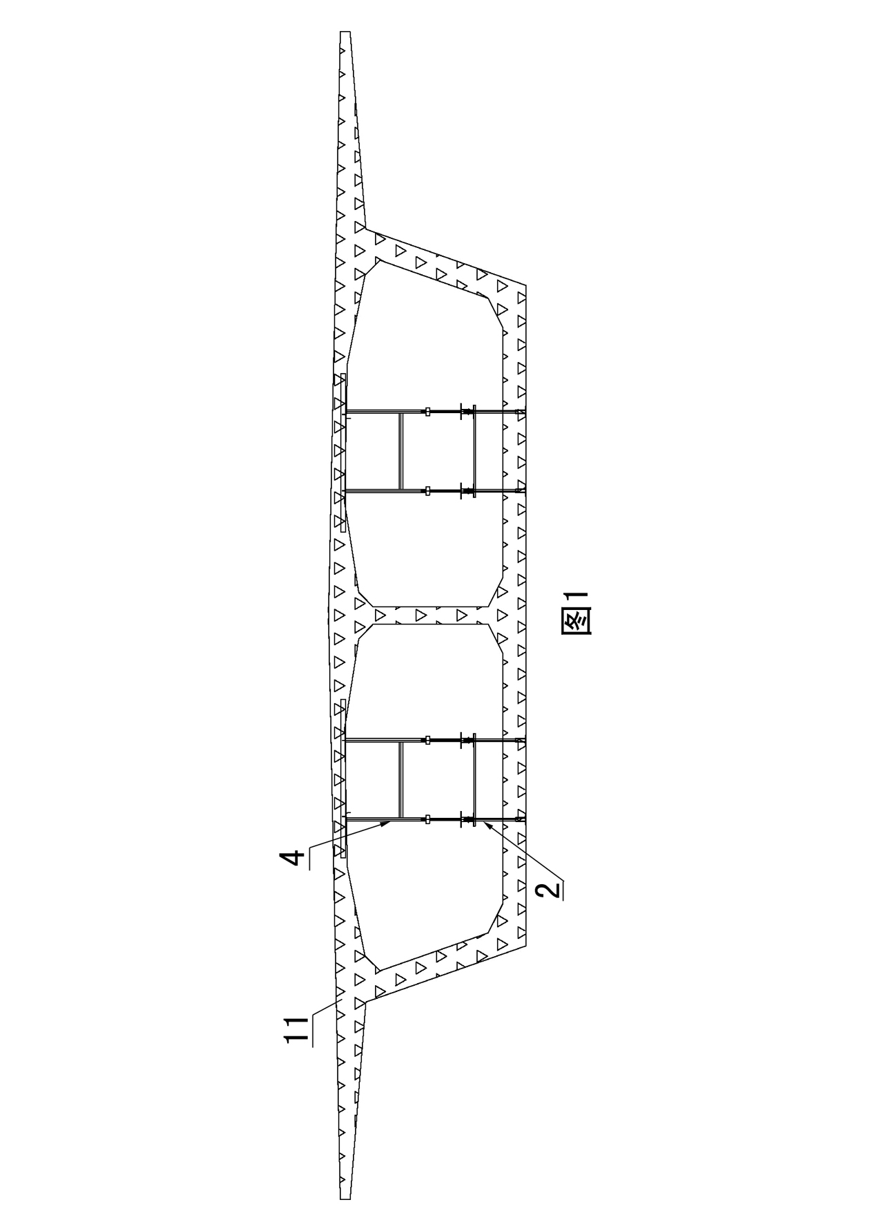 Integrated binding and locating device of single-box double-chamber full span box girder reinforcing steel bar
