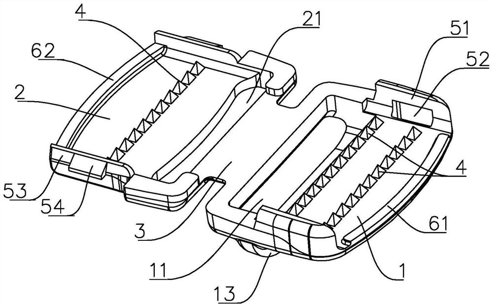 Backpack adjusting belt end buckle and assembling method thereof