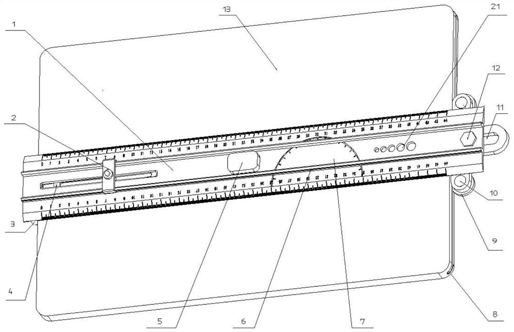 Convenient ruler and compasses drawing tool and using method thereof