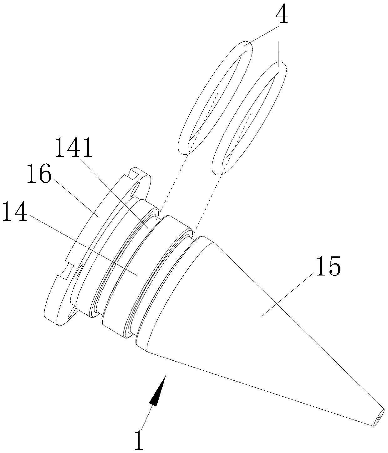 Ejector and fuel cell hydrogen inlet adjusting and hydrogen-returning device applying same