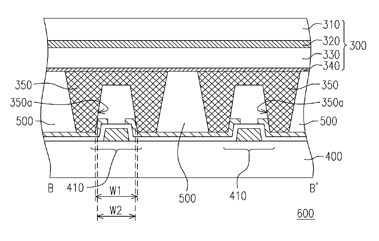 Color filter substrate and liquid crystal display panel with spacer having a recess or clipping opening in which an active device is wedged therein