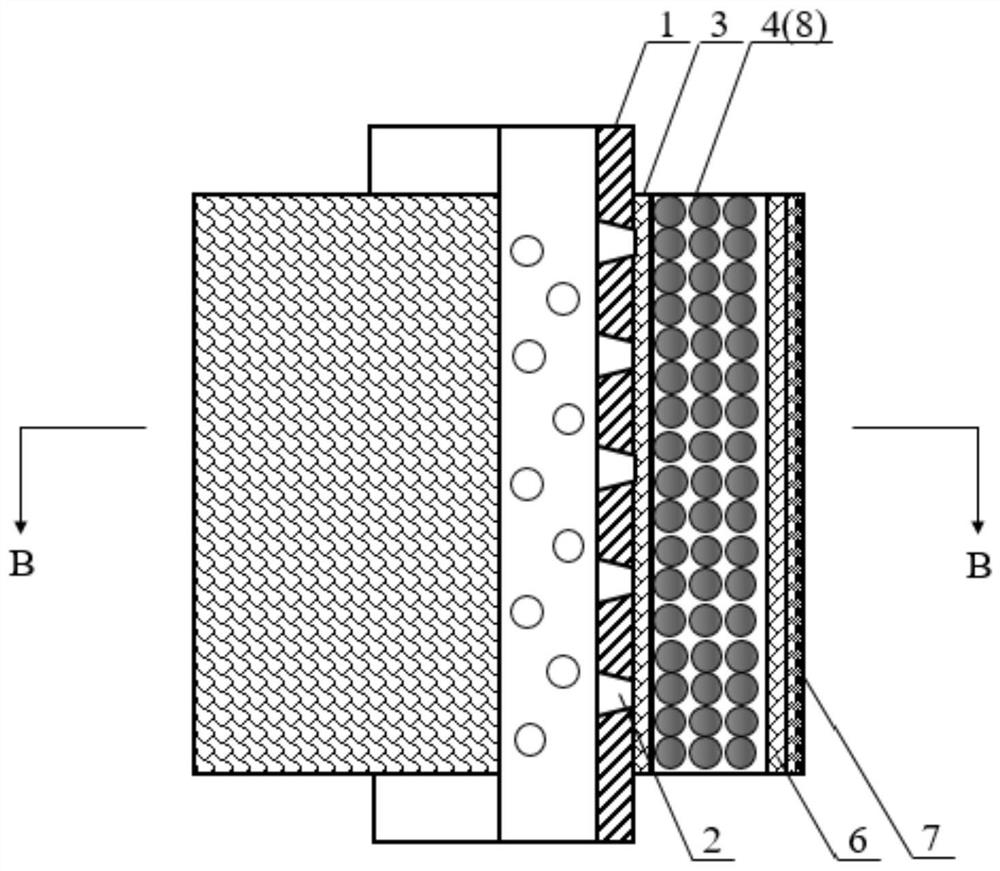 Modified composite containing cavity sand control well completion screen pipe with flow dividing function