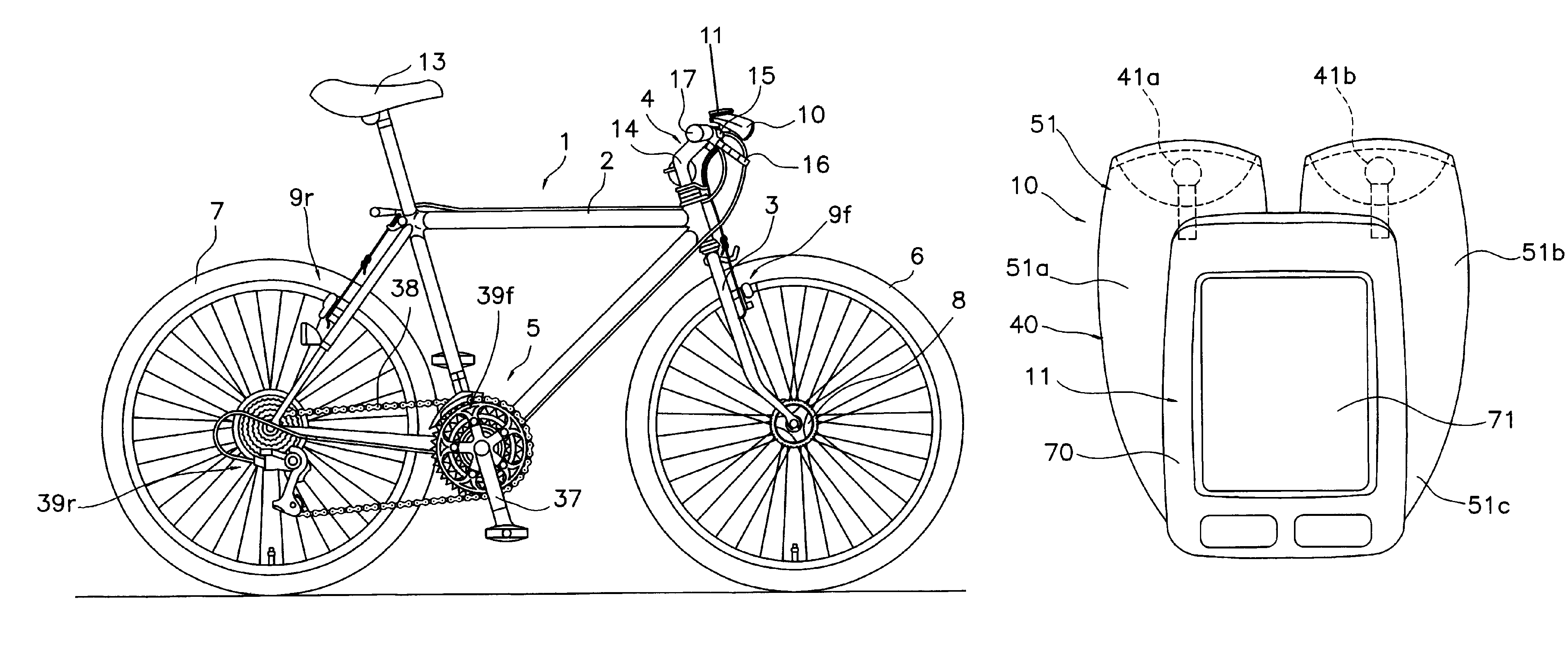 Bicycle lighting apparatus with mountable display