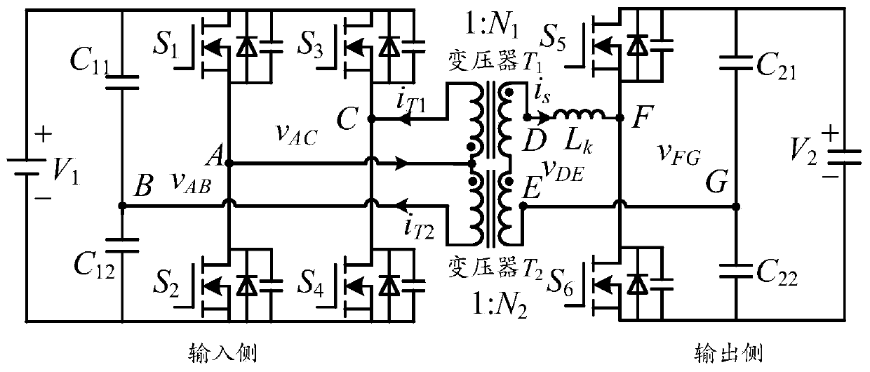 A bidirectional DC converter with double transformer structure and its power control method