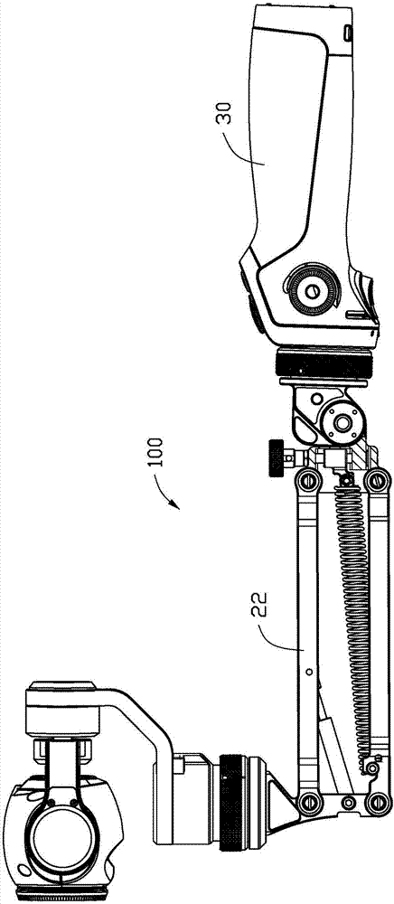 Vertical stabilisation mechanism, tripod head device and shooting equipment