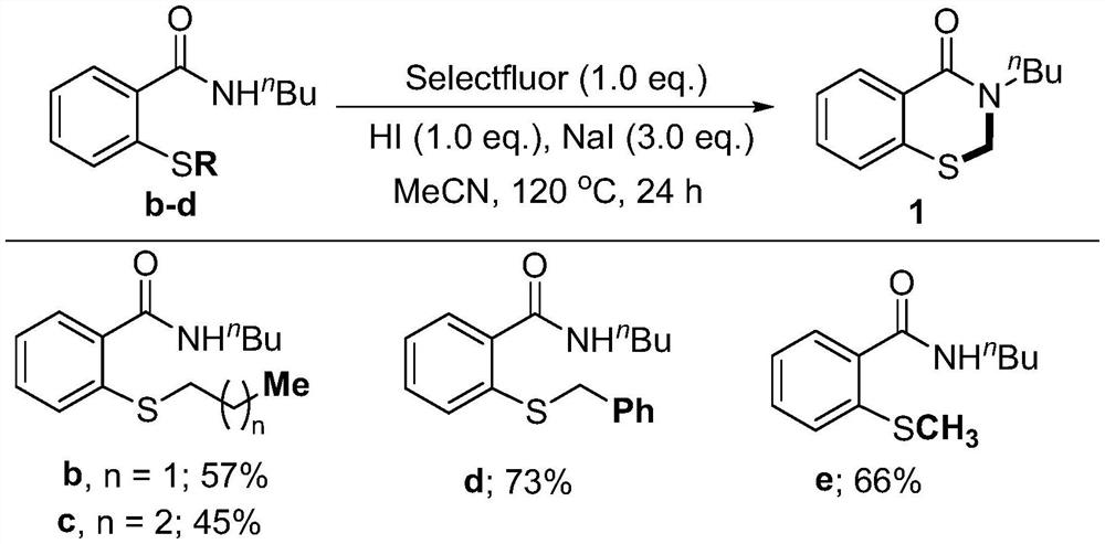 Method for preparing N-(substituent) benzothiazine-4-ketone without metal participation