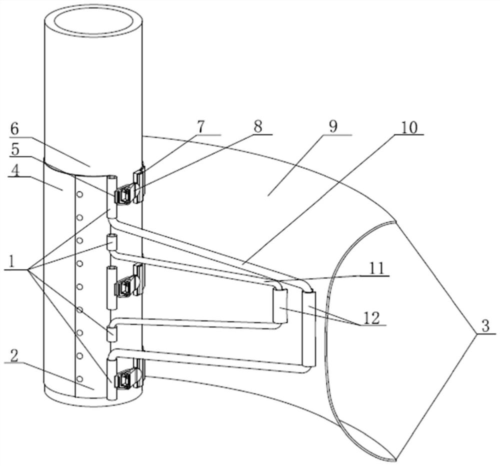 Protection type guiding device and system for flexible transportation part and installation method of protection type guiding system