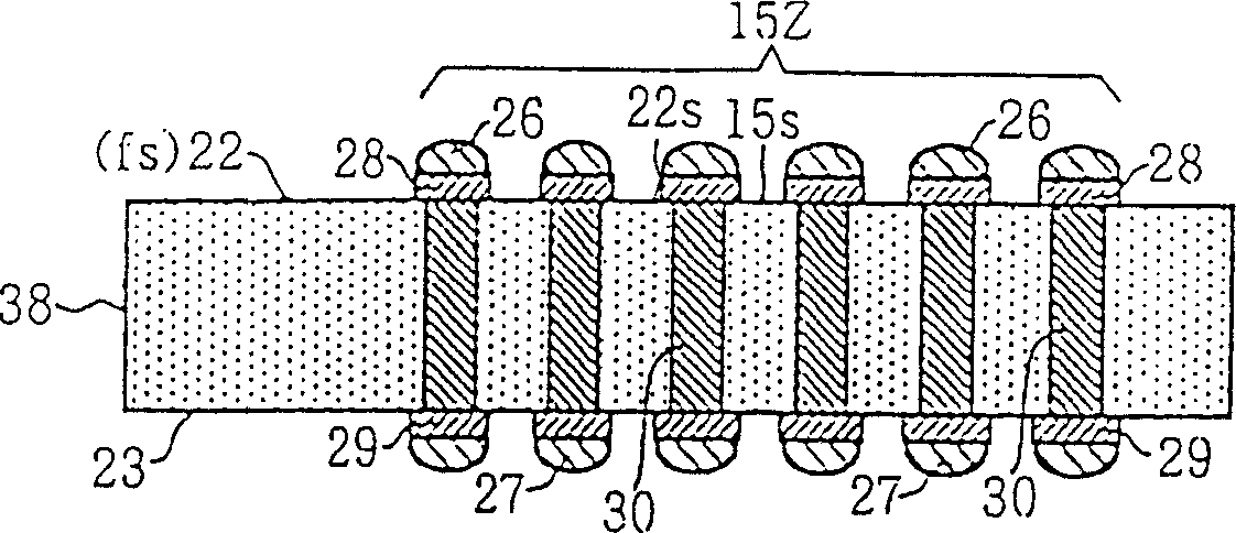 Intermediate substrate, and structure having semiconductor element, intermediate substrate and substrate