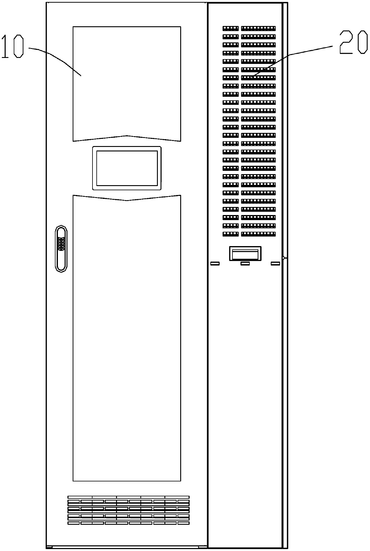 Hot pipe air conditioner of integrated server cabinet