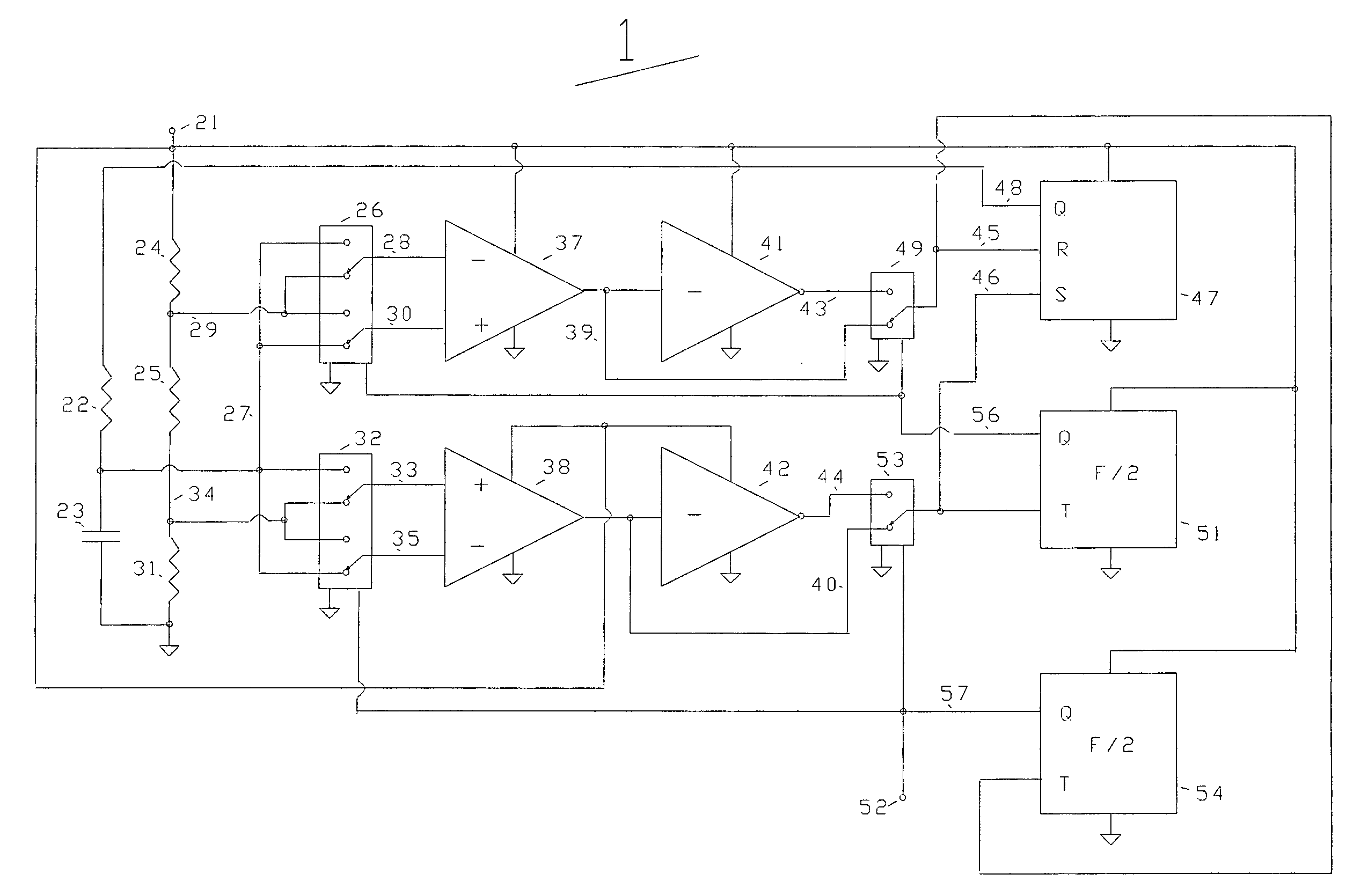 Multivibrator with reduced average offset voltage
