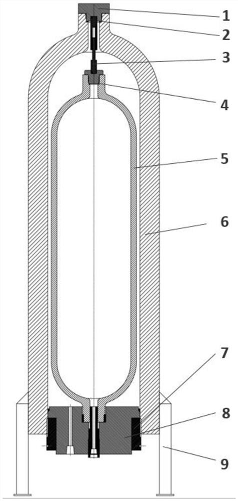 A jacketed high-pressure hydrogen storage device for a hydrogen refueling station