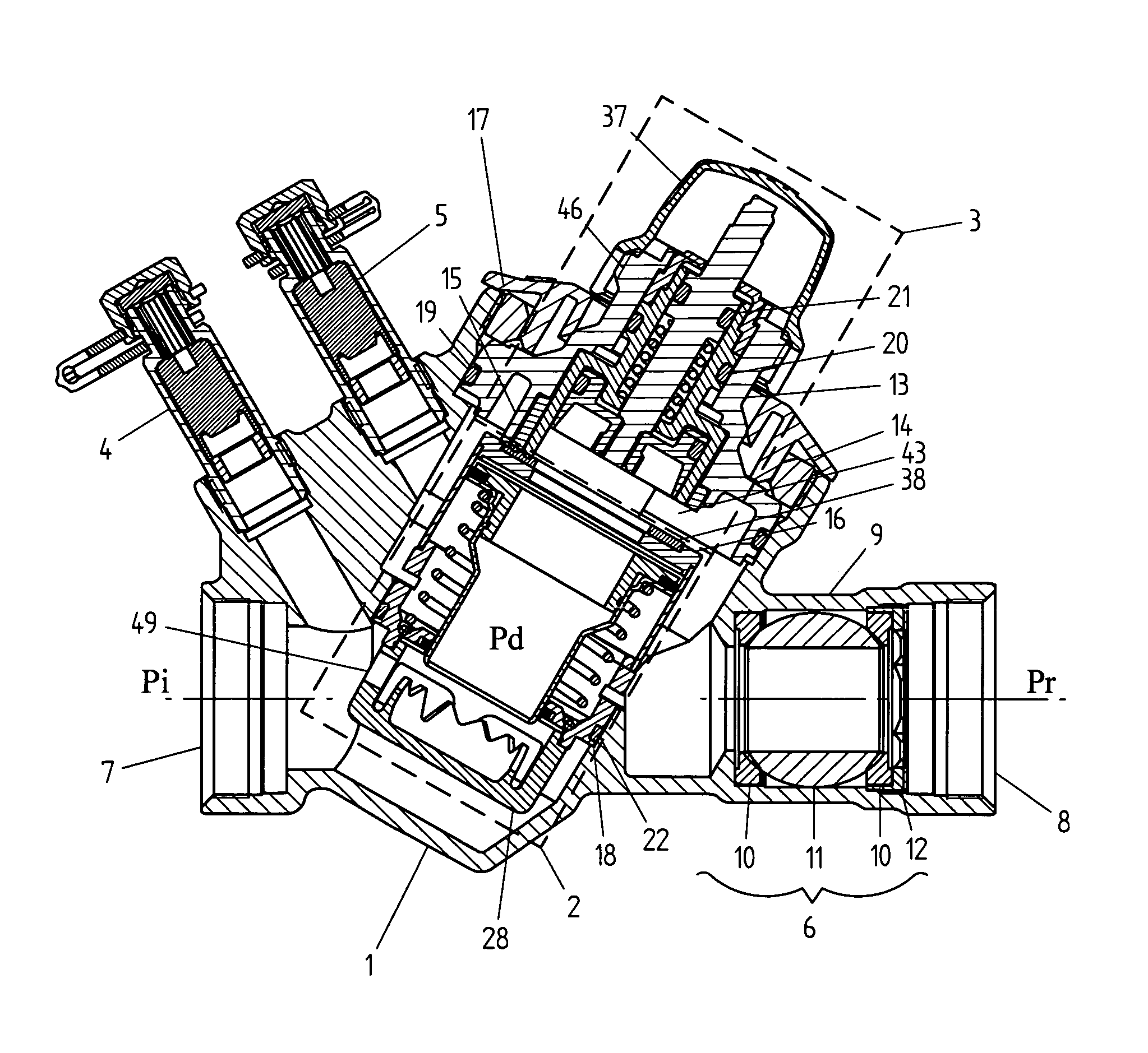 Apparatus for regulating flow of a medium in a heating and cooling system