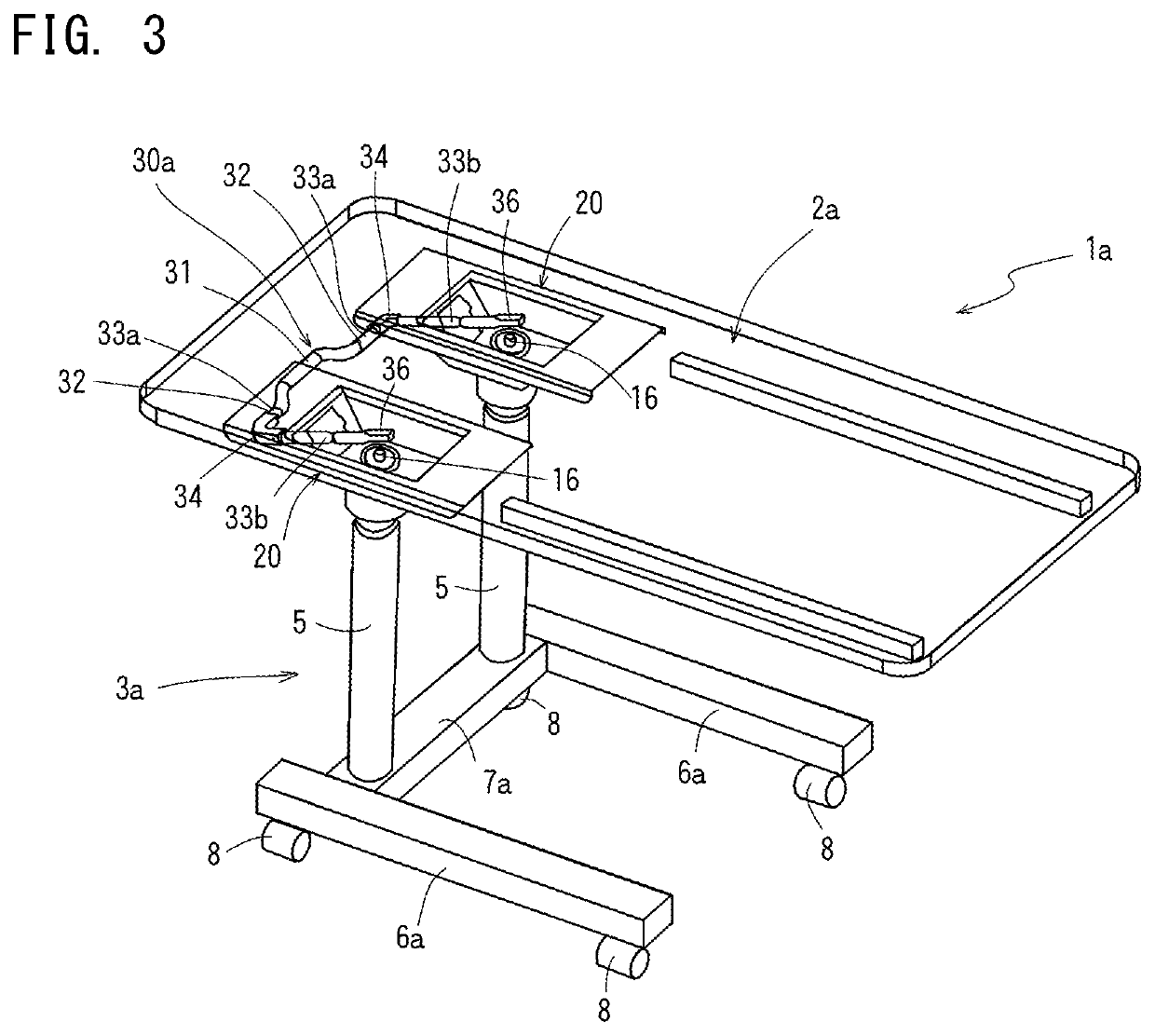 Lifting table with height adjustment device