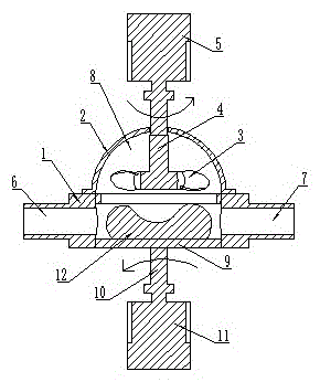 Abrasive flow polishing processing device with vane wheel