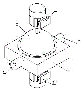 Abrasive flow polishing processing device with vane wheel