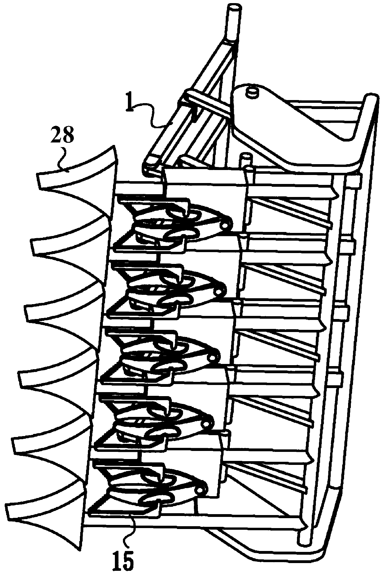 Extracting device of a whole cotton straw extracting machine