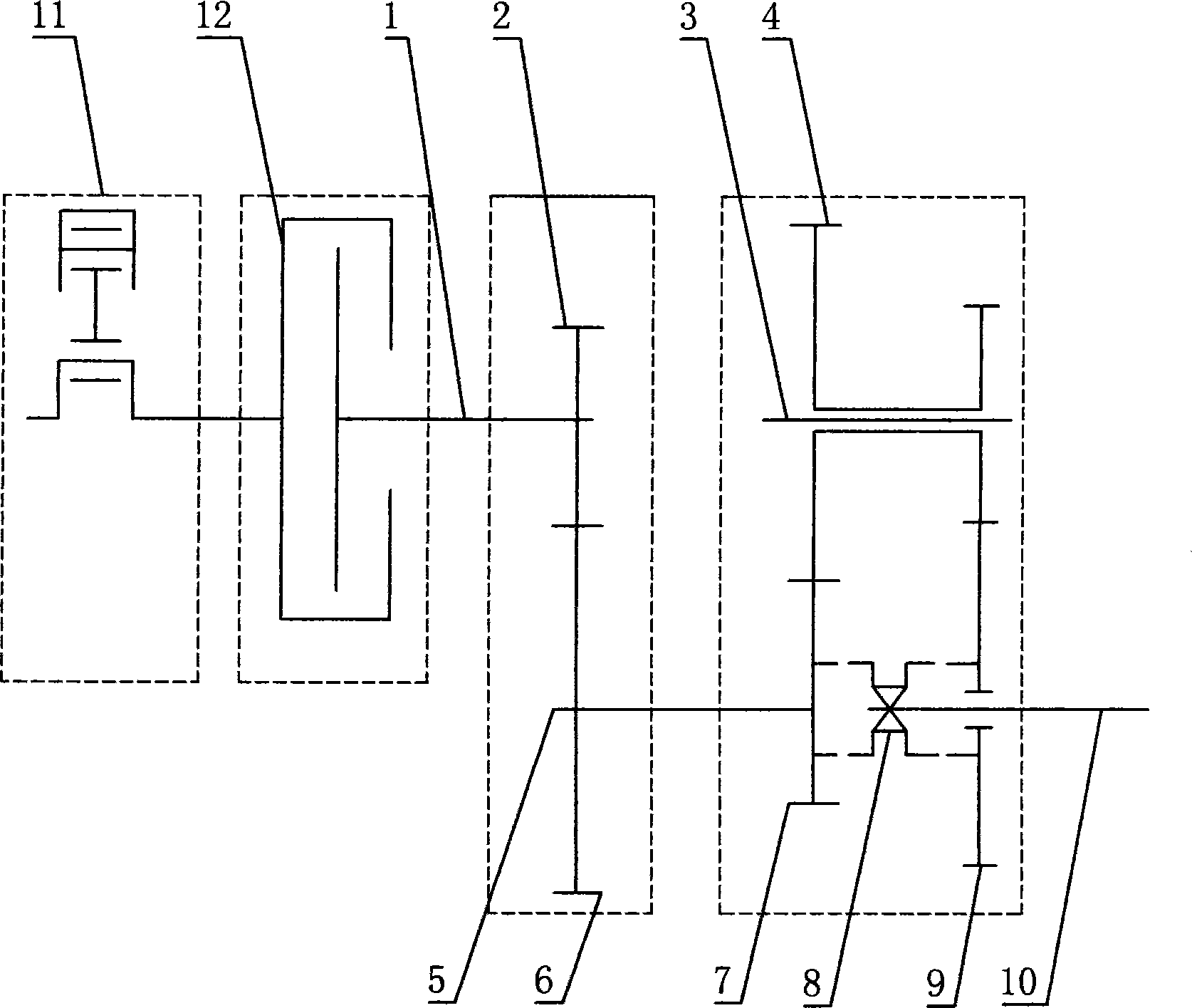 PTO output transmission structure
