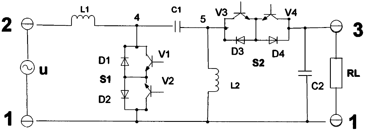 Novel Sepic AC-AC chopping voltage regulation circuit and application thereof