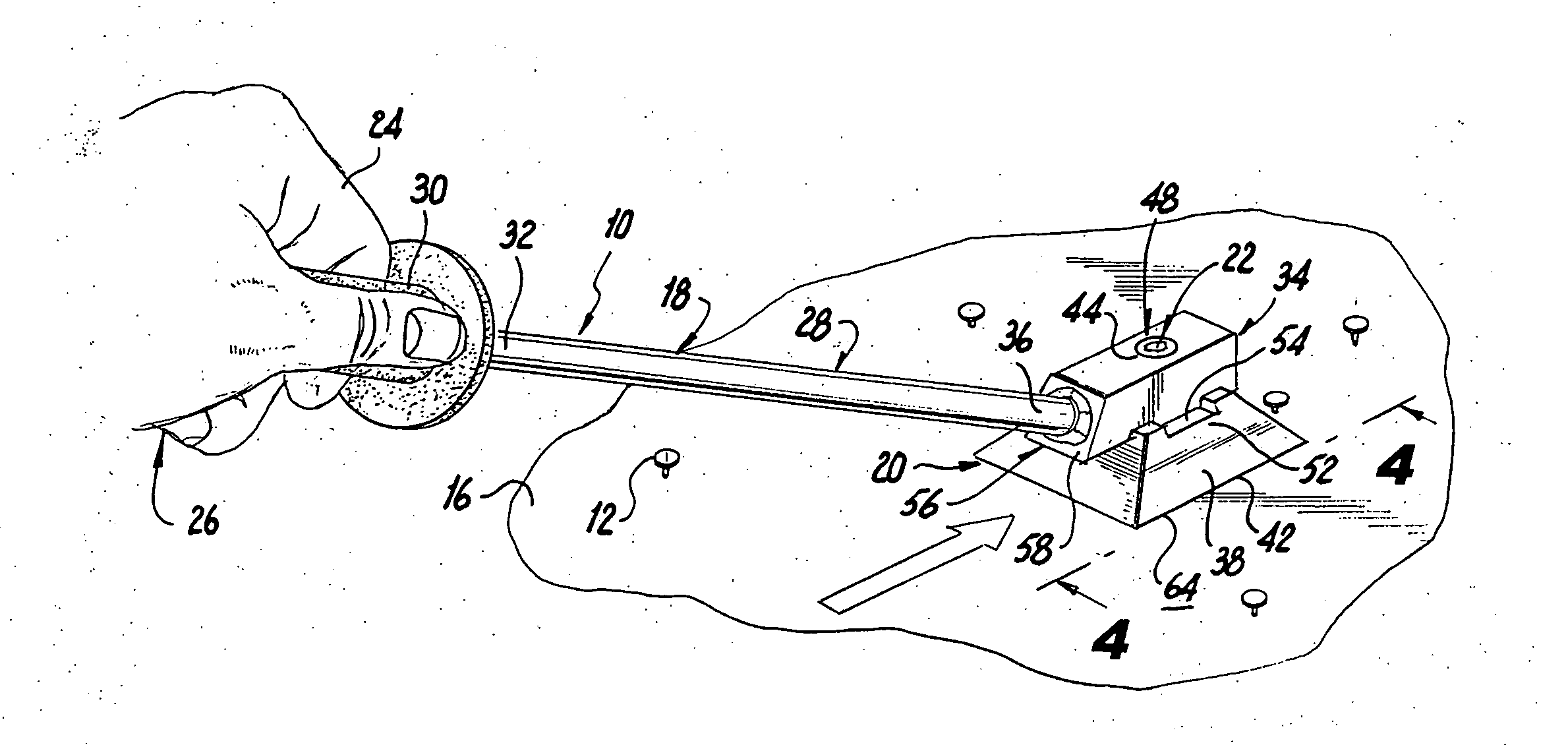Scraper having weighted cutting head for removing nail heads and other debris from surfaces