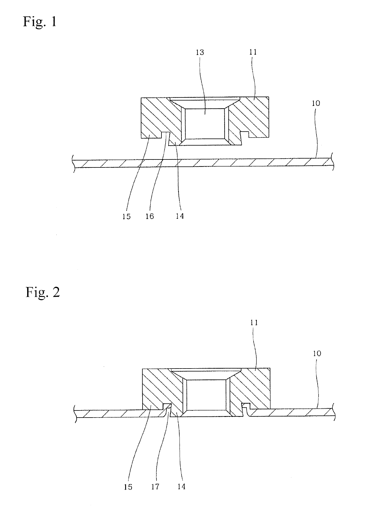 Method for attaching nut and collar to plate material and attachment structure of nut and collar to plate material