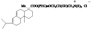 Abietate alcohol ether type quaternary ammonium salt surface active agent and preparation method thereof