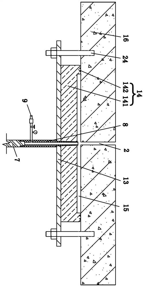 Under-pressure rapid permanent plugging device and plugging method for gas leakage of underwater pipe gallery