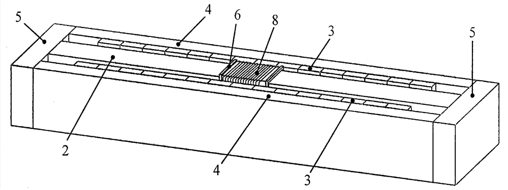 Double-row permanent magnet centripetal excitation rectangular open magnetic field type electromagnetic vibration table magnetic circuit structure with eddy current compensation