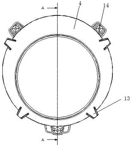 Distance and passing light vehicle front combined lamp with hexagonal lenses