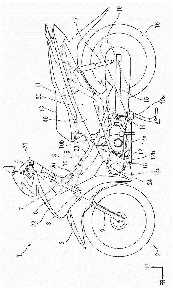 Arrangement structure of battery of straddle type vehicle