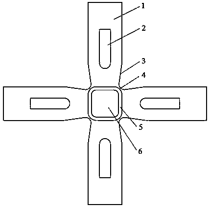 Cross-shaped sample for biaxial mechanical test as well as preparation method and application of cross-shaped sample