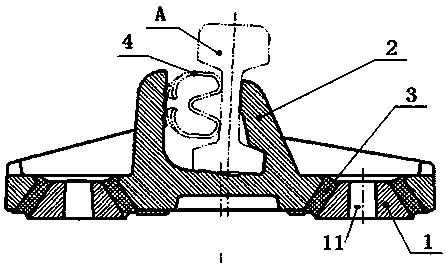 Rail damper with built-in bottom plate and design method thereof